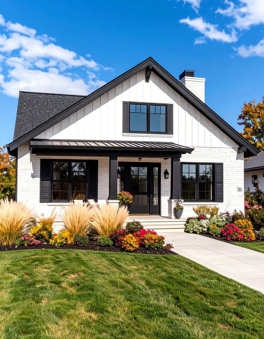 Ranch Style Brick Modernization - 24 White Brick House With Black Trim