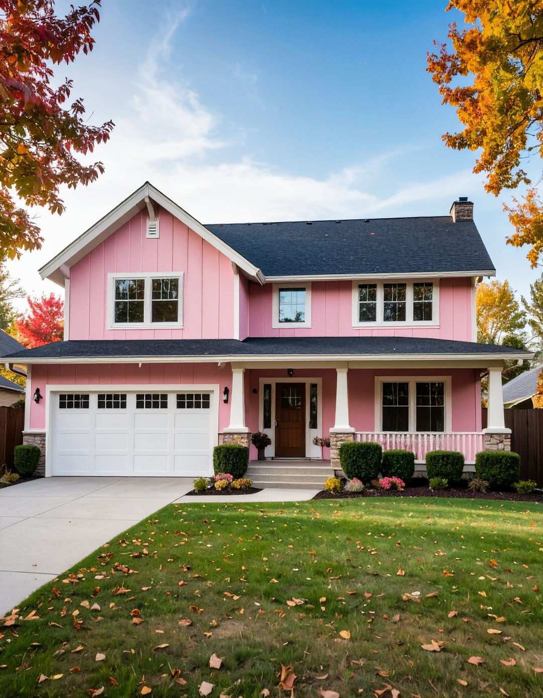 Ranch Style Pink Suburban Classic - 24 Pink House Exterior Ideas