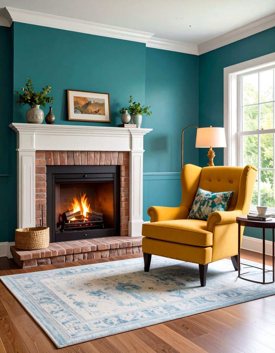Reading Corner Comfort Zone - 24 Rustic Living Room With a Brick Fireplace Ideas
