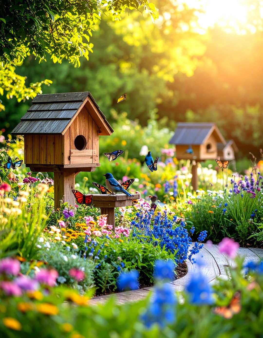 Reading Garden with Wildlife Habitat - 24 Outdoor Reading Nook Ideas