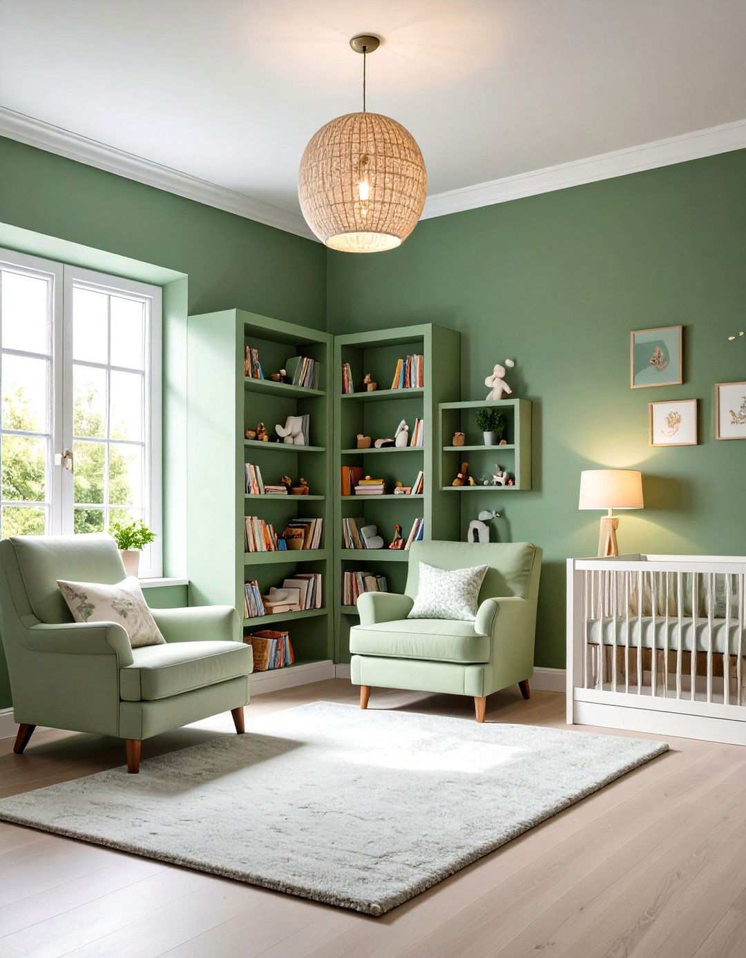 Reading Nook Corner - 24 Sage Green Nursery Ideas