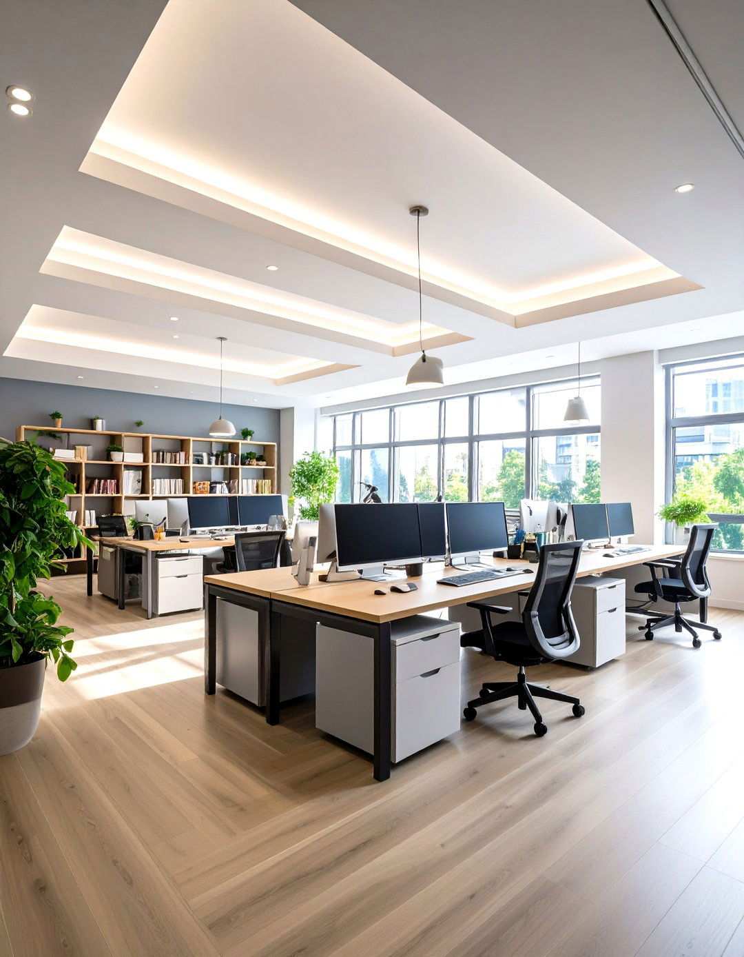 Recessed Lighting Reverse Tray Home Office - 24 Reverse Tray Ceiling Ideas