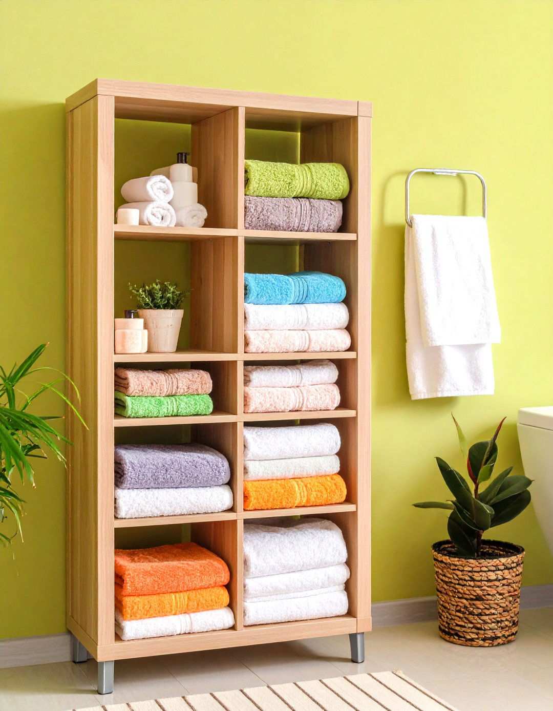 Recessed Wall Storage - 24 Towel Display Ideas