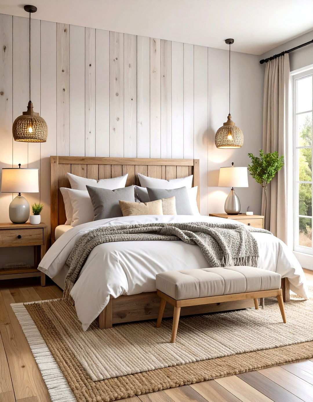 Reclaimed Barn Wood Headboard Bedroom - 24 Rustic Bedroom Ideas