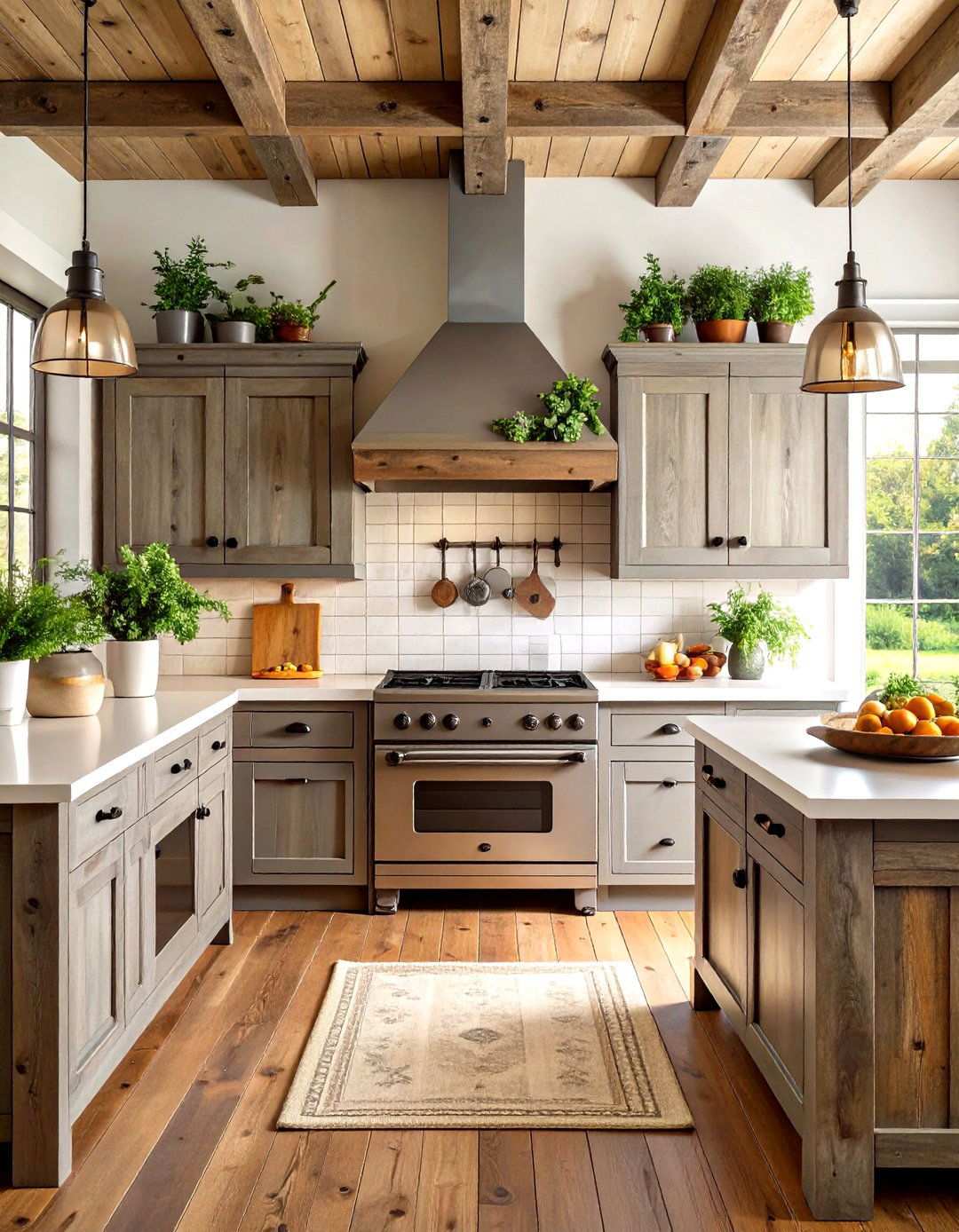 Reclaimed Barn Wood Kitchen Cabinets - 24 Primitive Kitchen Ideas
