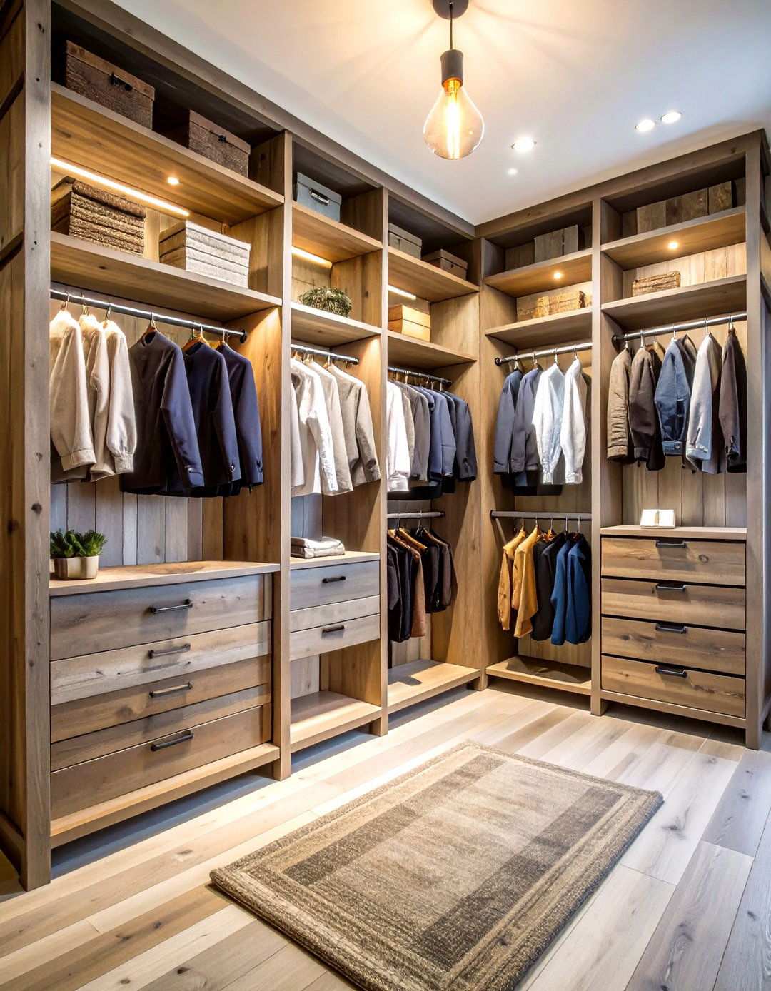 Reclaimed Barn Wood Walk In Closet Design - 24 Rustic Closet Ideas