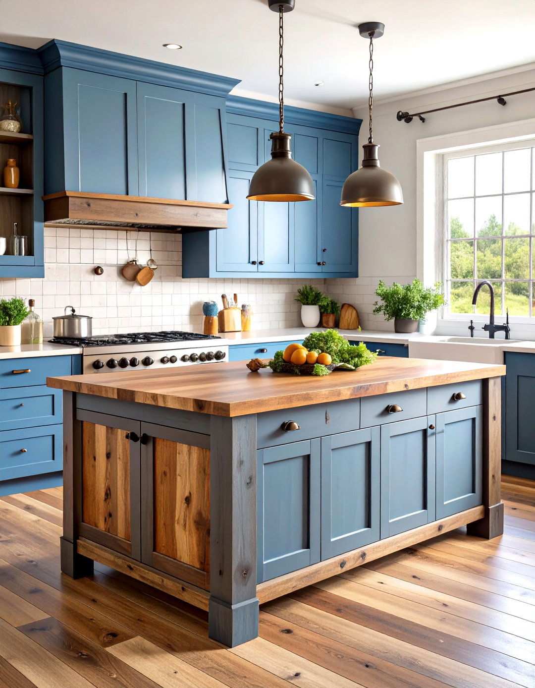 Reclaimed Barnwood Kitchen Island - 24 Rustic Kitchen Island Ideas