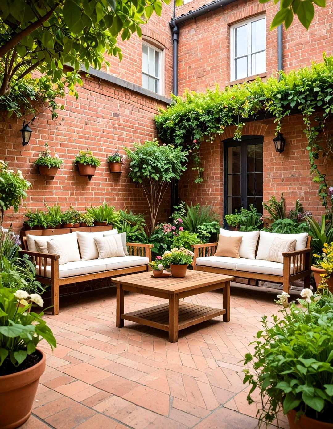 Reclaimed Brick Shower Courtyard - 24 Rustic Outdoor Bathroom Ideas