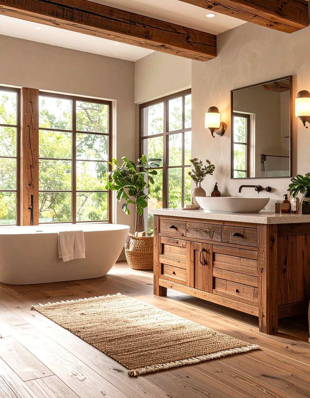 Reclaimed Chestnut Beam Vanity - 24 Wood Bathroom Vanity Ideas