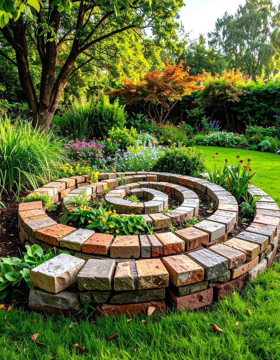 Reclaimed Material Spirals - 24 Spiral Garden Design Ideas