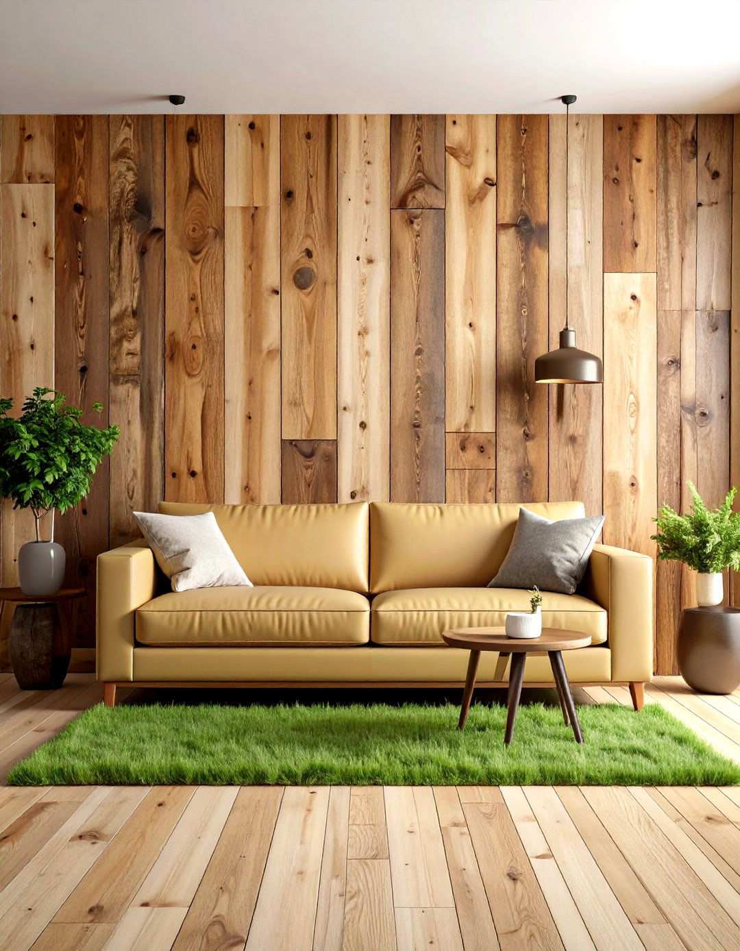 Reclaimed Wood Accent Wall Design - 24 Small Rustic Living Room Ideas