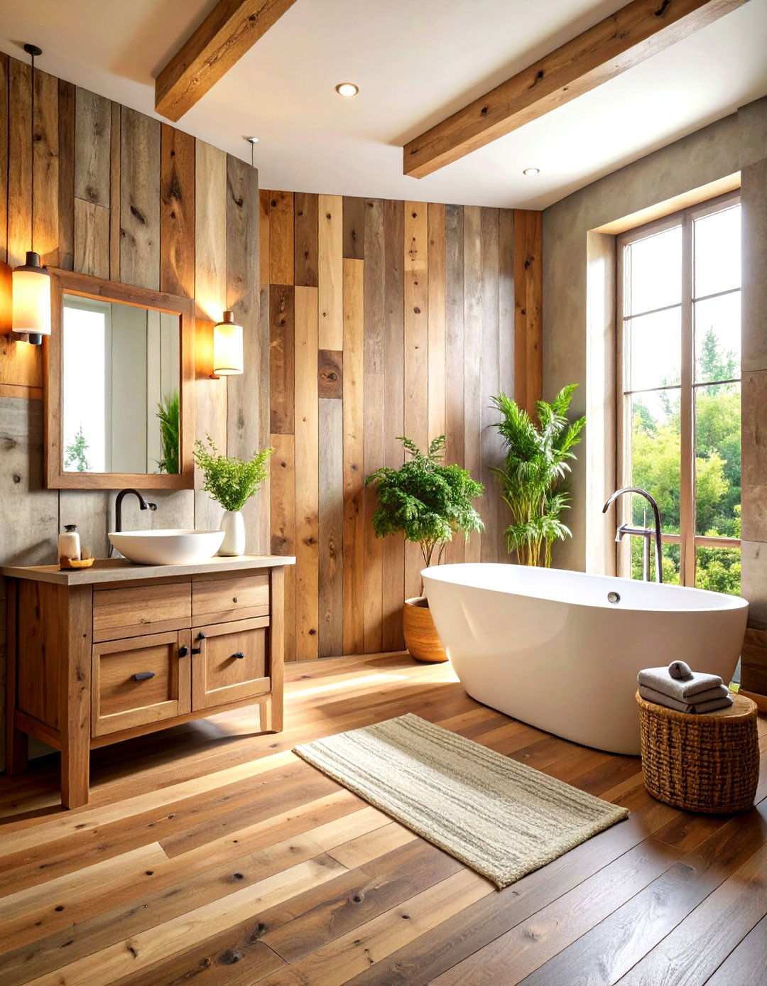 Reclaimed Wood Elements With Sustainable Beauty - 24 Spa Like Bathroom Ideas