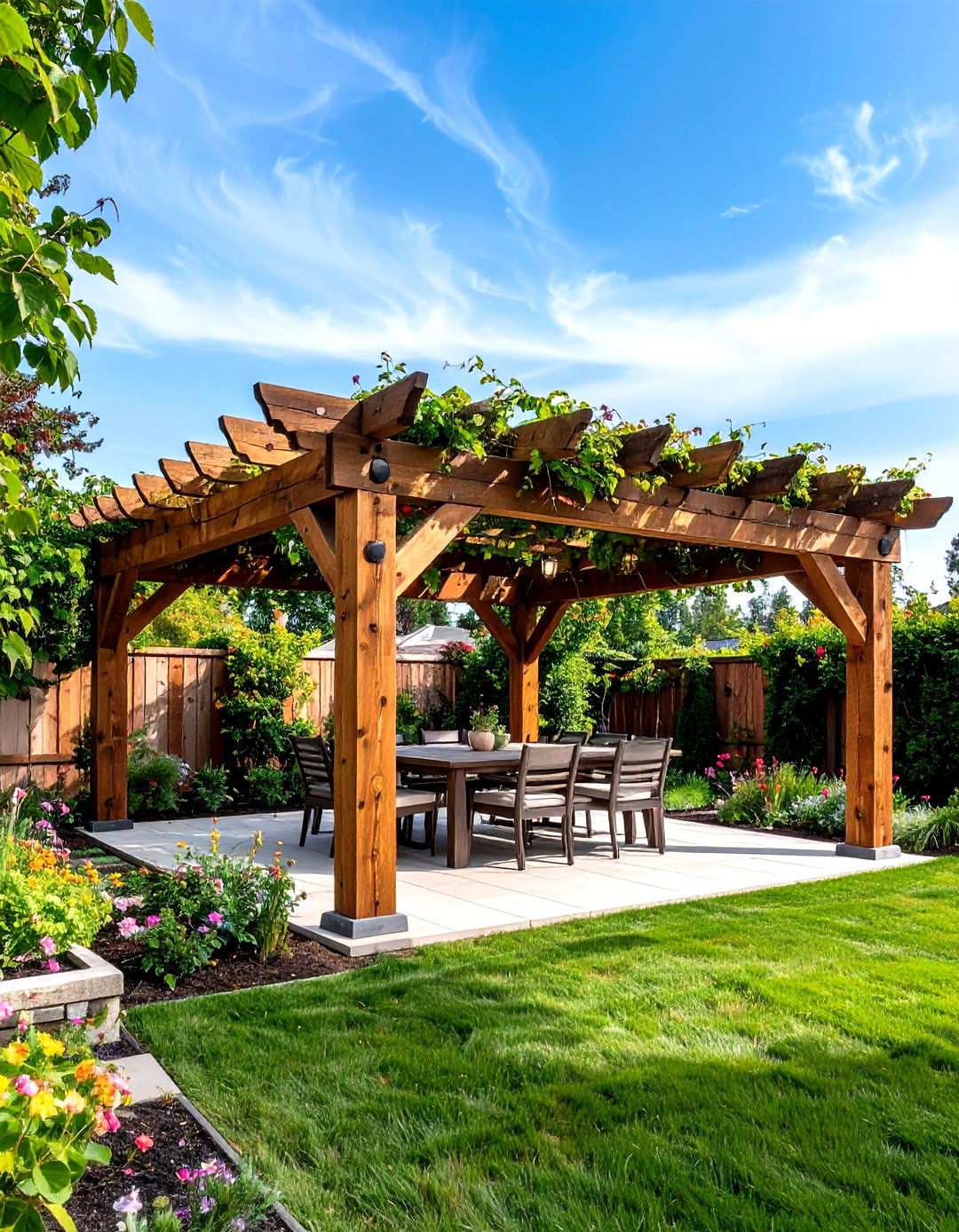 Reclaimed Wood Pergola Structures - 24 Rustic Landscaping Ideas