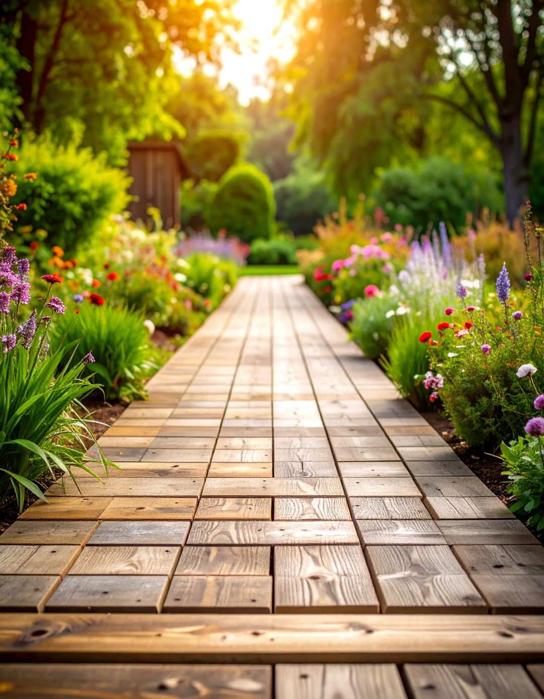 Reclaimed Wood Plank Walkways - 24 Natural Walkway Ideas