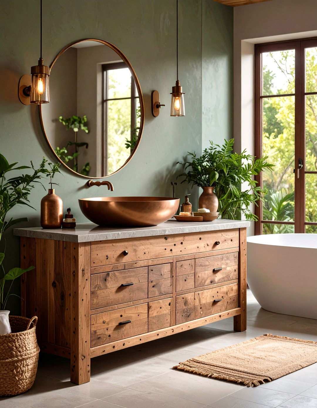 Reclaimed Wood Vanity Bases - 24 Rustic Bathroom Ideas