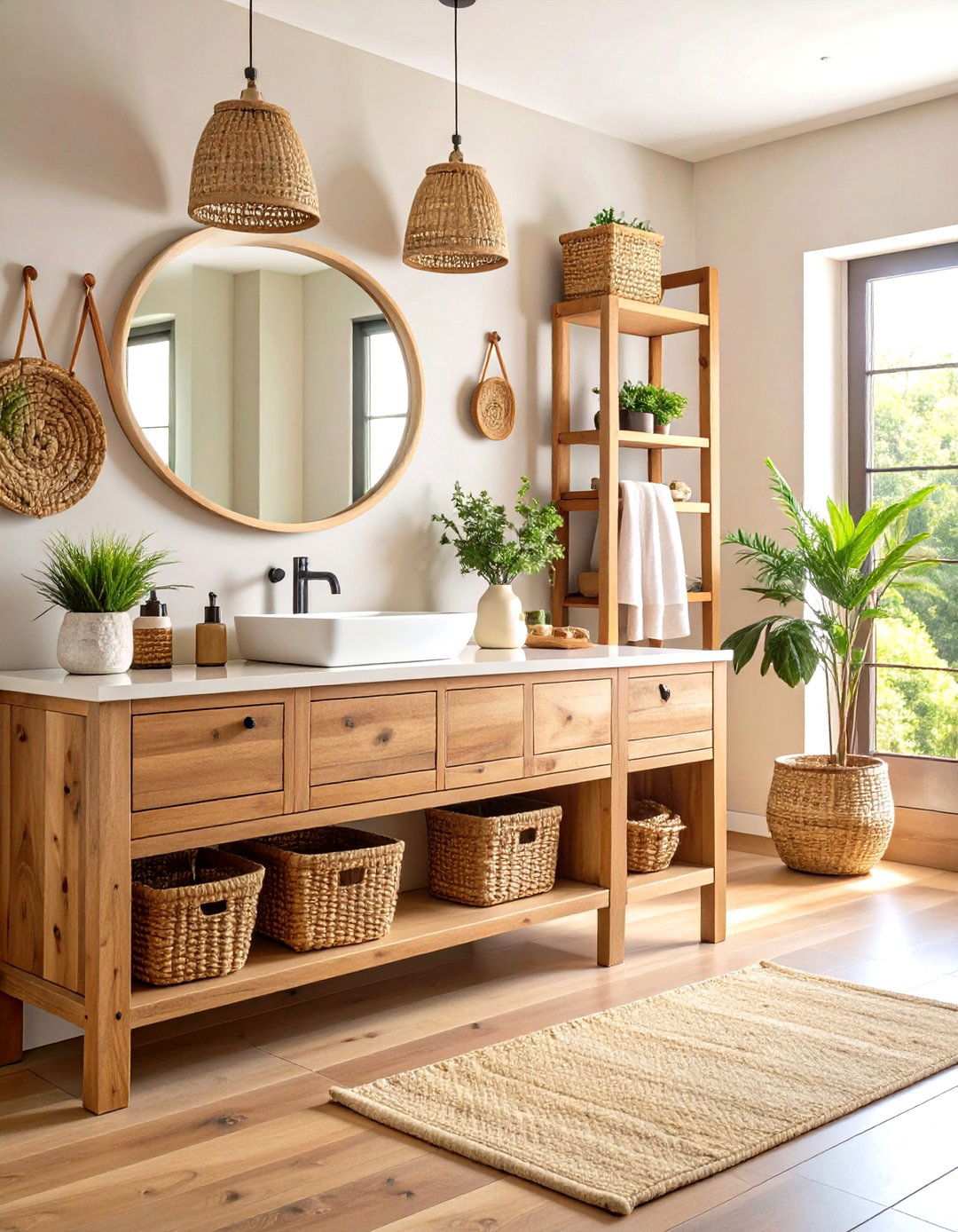 Reclaimed Wood Vanity with Open Shelf Display - 24 Small Bathroom Vanity Ideas
