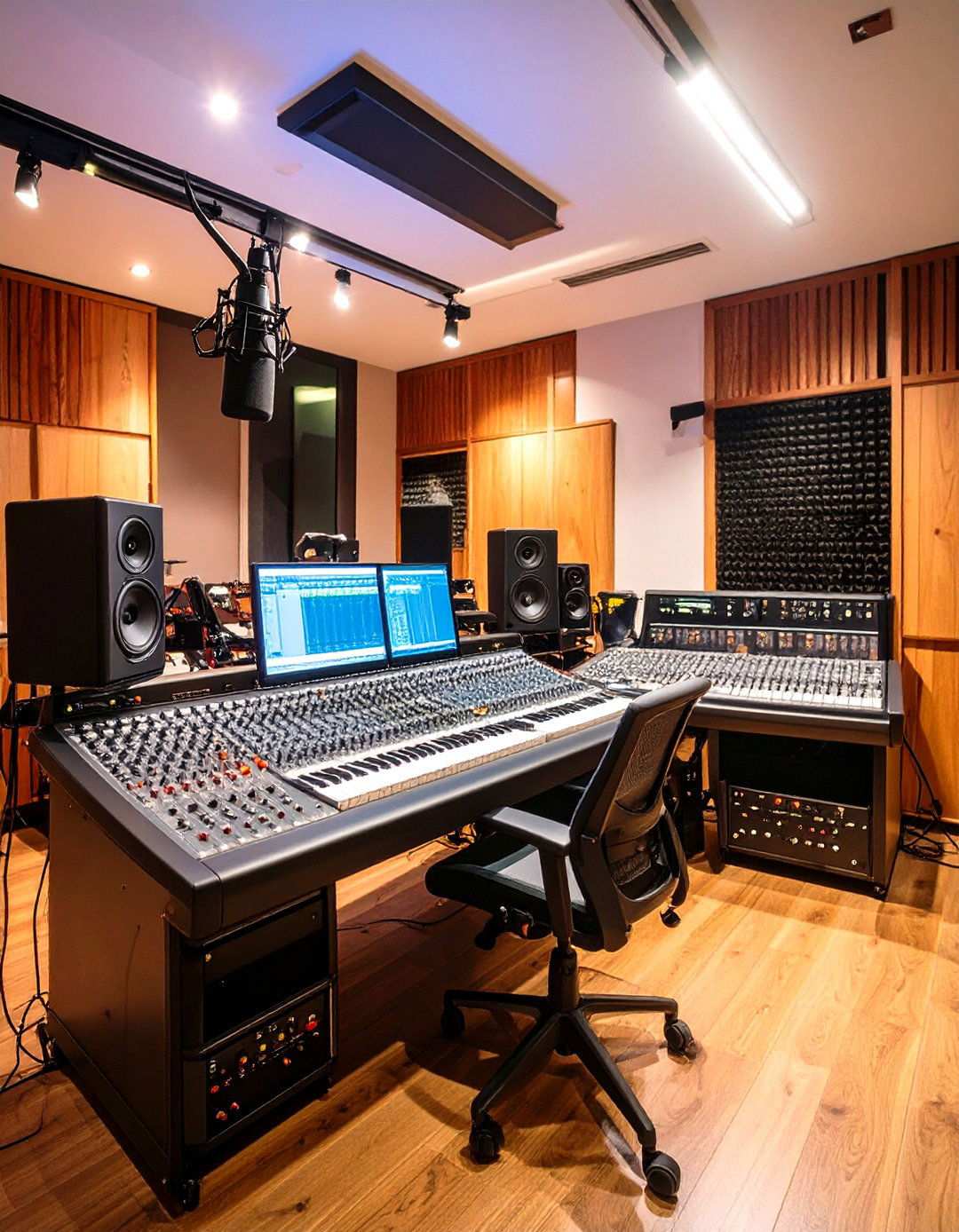 Recording Studio with Professional Equipment - 24 Luxury Man Cave Ideas