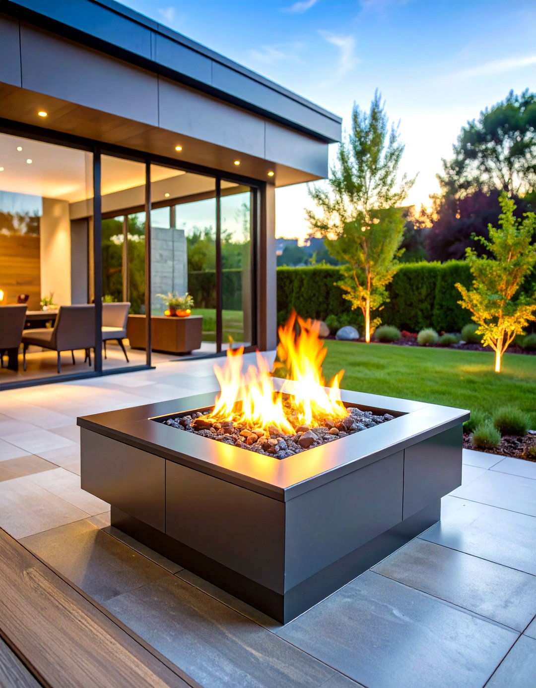 Rectangular Gas Fire Pit - 24 Metal Fire Pit Ideas