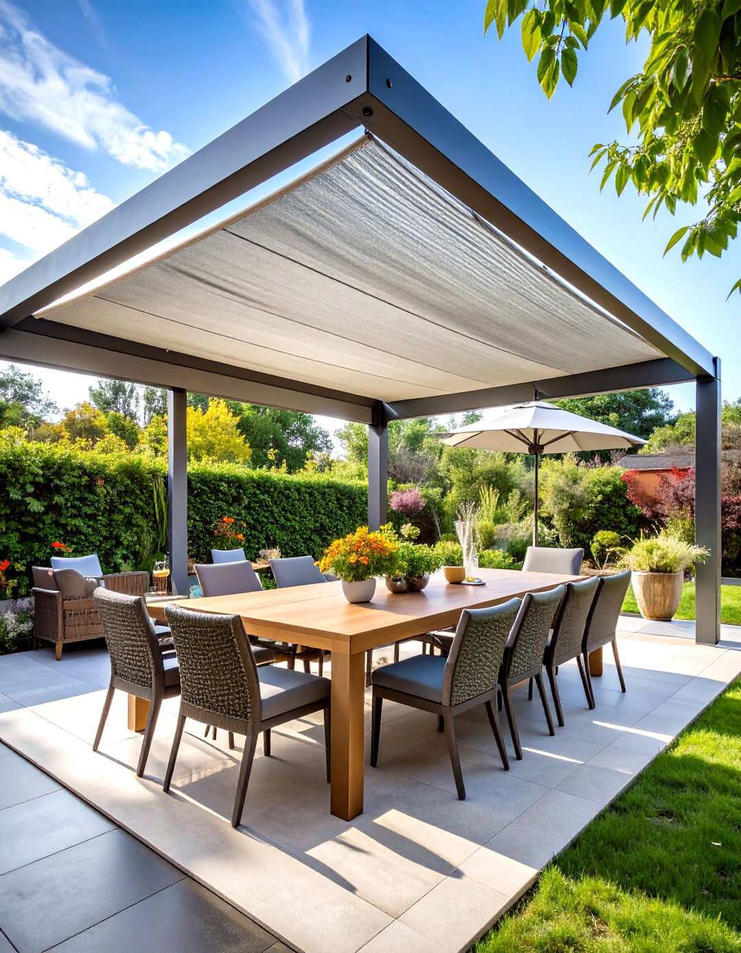Rectangular Shade Sails - 24 Pergola Shade Ideas
