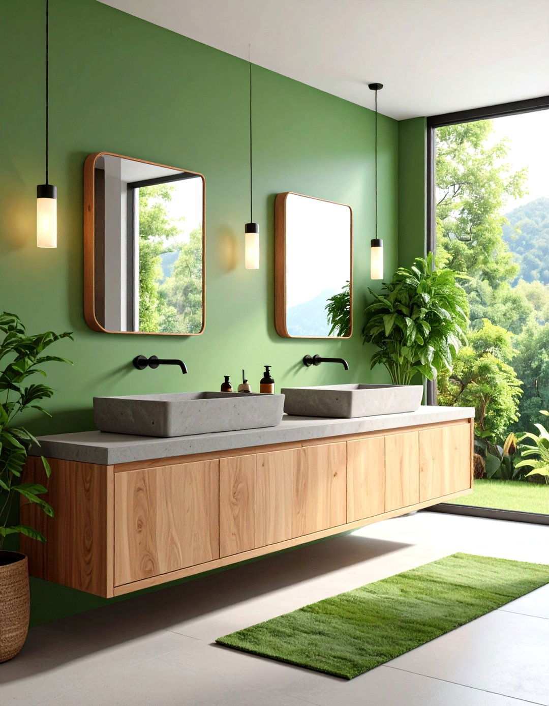 Rectangular Trough Sink with Double Faucets - 24 Small Bathroom Sink Ideas