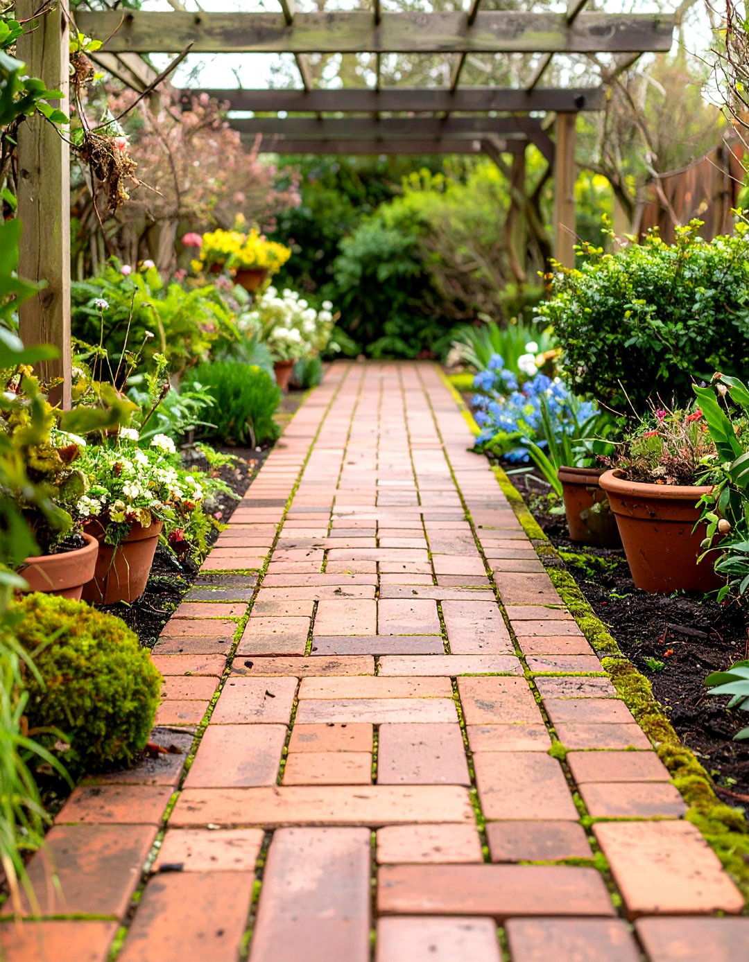 Recycled Brick Rustic Walkway - 24 Stepping Stone Walkway Ideas