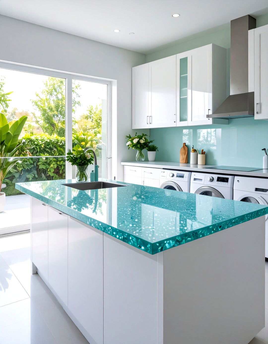 Recycled Glass Eco Countertop - 24 Laundry Room Countertop Ideas