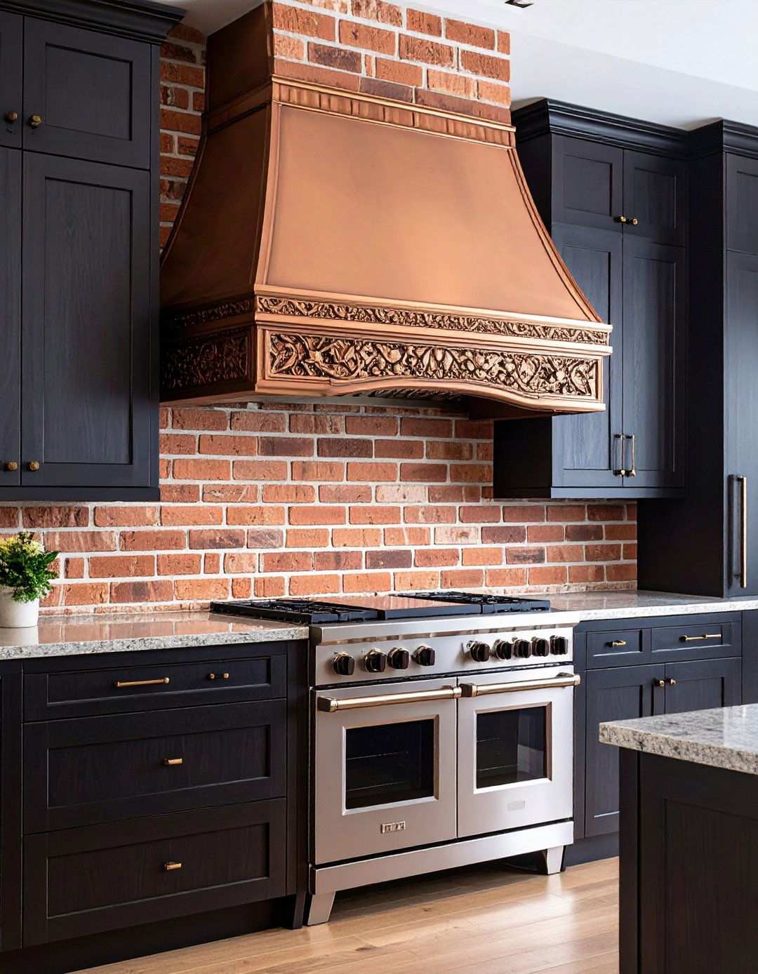 Red Brick Kitchen Range Hood - 24 Red Brick Kitchen Ideas