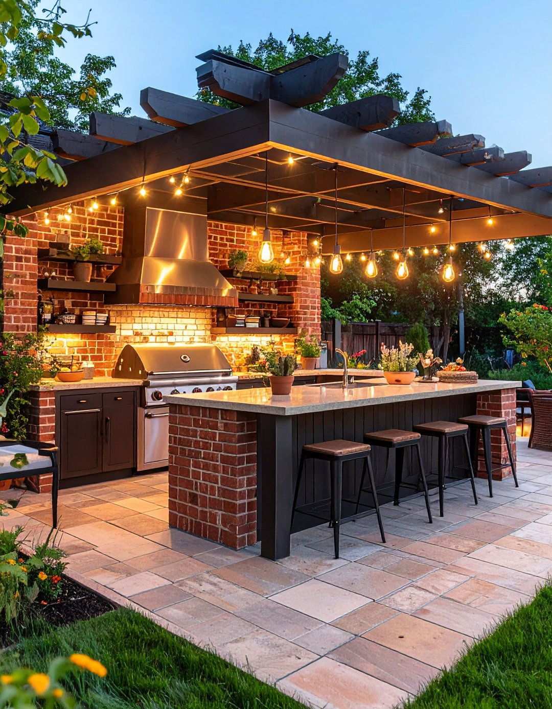 Red Brick Outdoor Kitchen Extension - 24 Red Brick Kitchen Ideas