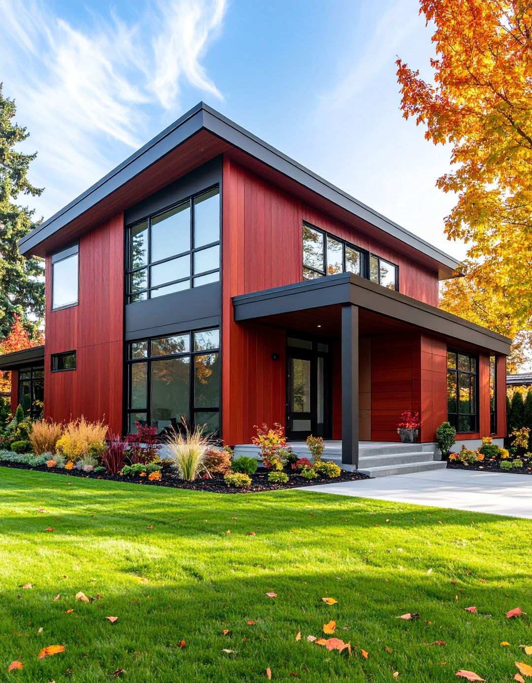 Red Cedar Vertical Siding Design - 24 red home exterior ideas