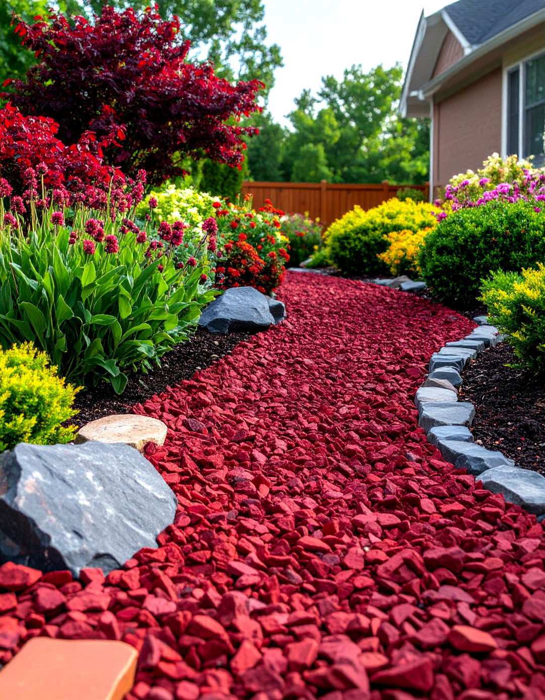Red Lava Rock Garden Mulch Alternative - 24 Red Lava Rock Landscaping Ideas
