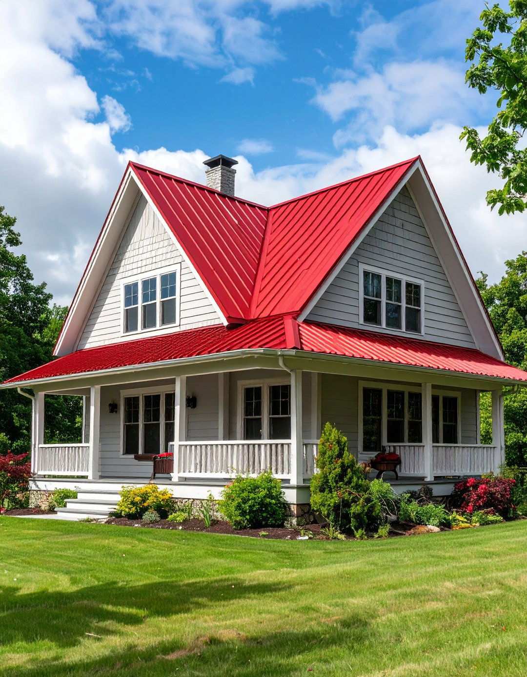 Red Metal Roof Country Home - 24 red home exterior ideas