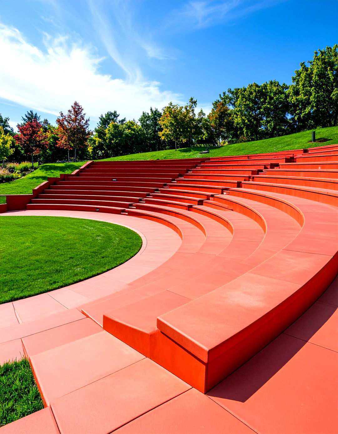 Red Paver Entertainment Amphitheater - 24 Red Paver Patio Ideas