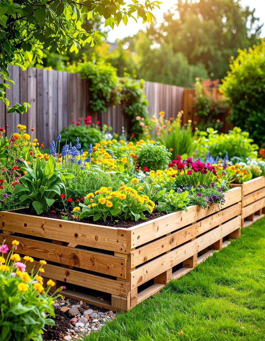 Repurposed Pallet Wood Garden Beds - 24 Raised Garden Bed Ideas