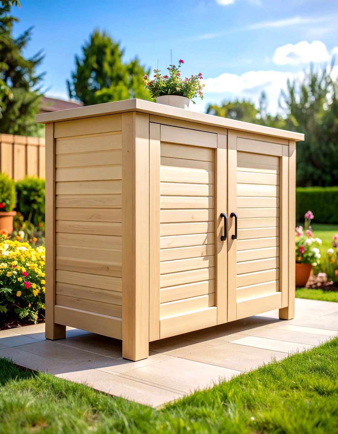 Resin Outdoor Storage Cabinet - 24 Lawn Mower Storage Ideas