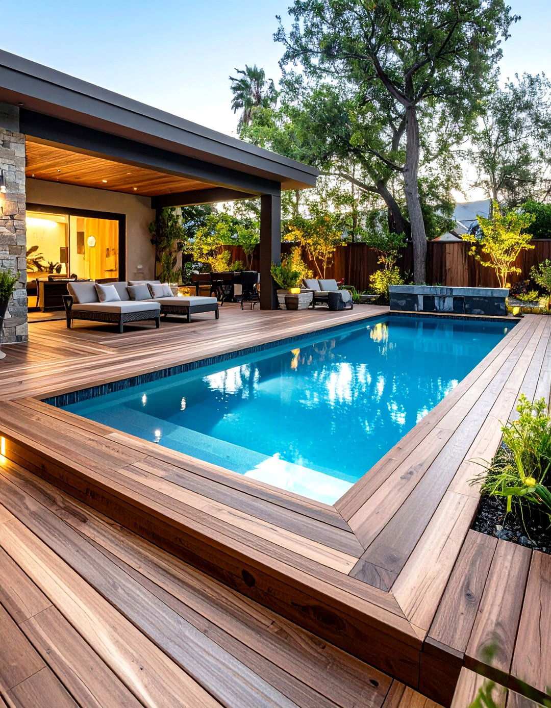 Resort Style Pool Deck Paradise Design - 24 Tropical Pool Landscaping Ideas