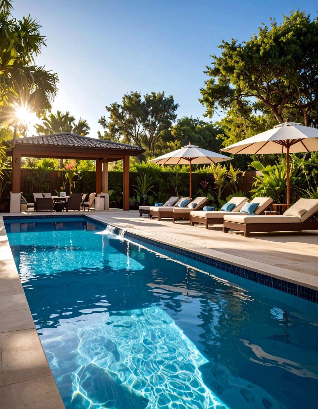 Resort Style Tanning Ledge Addition - 24 Rectangle Pool With Hot Tub