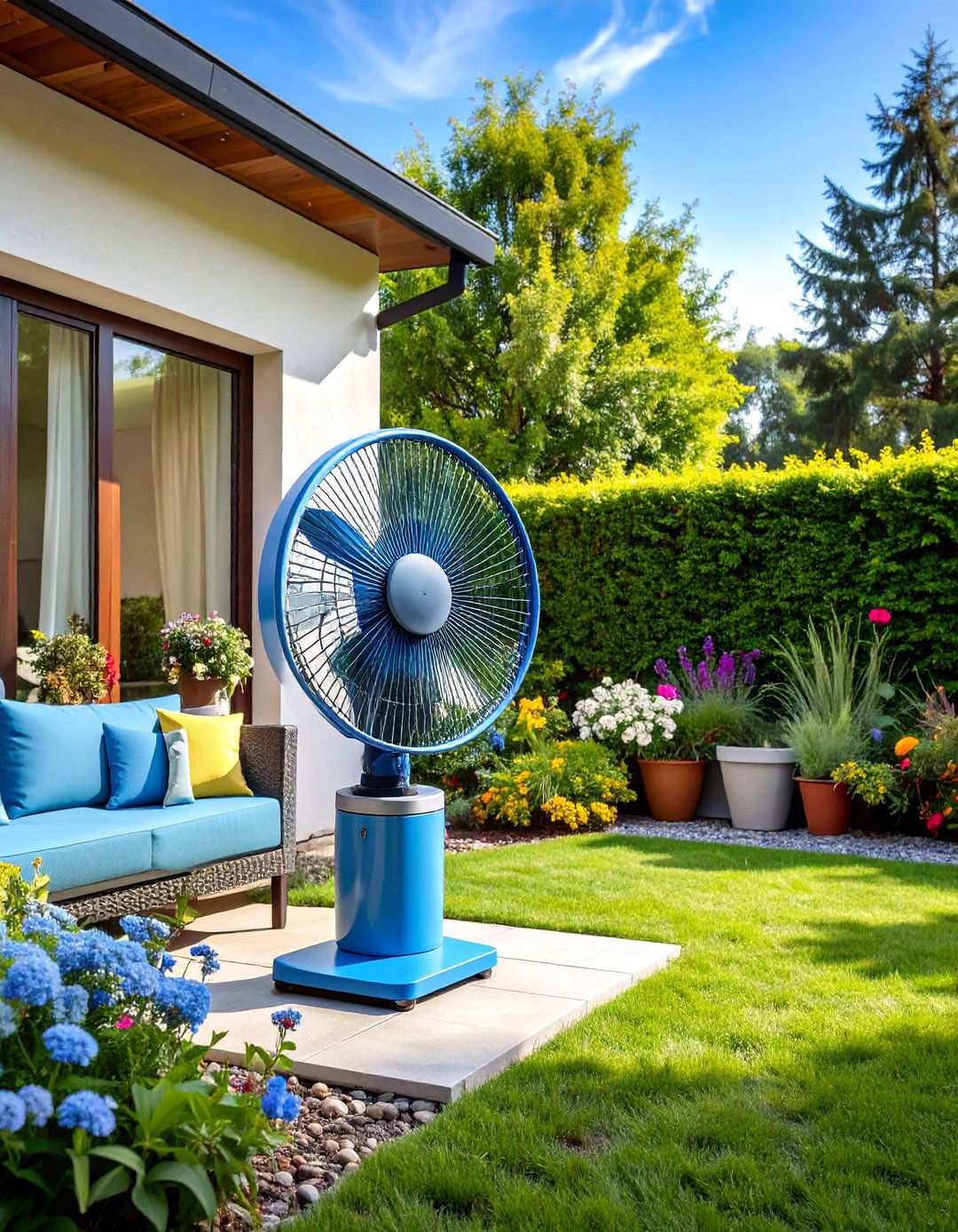 Retractable Patio Fan with Folding Blade System - 24 Patio Fan Ideas