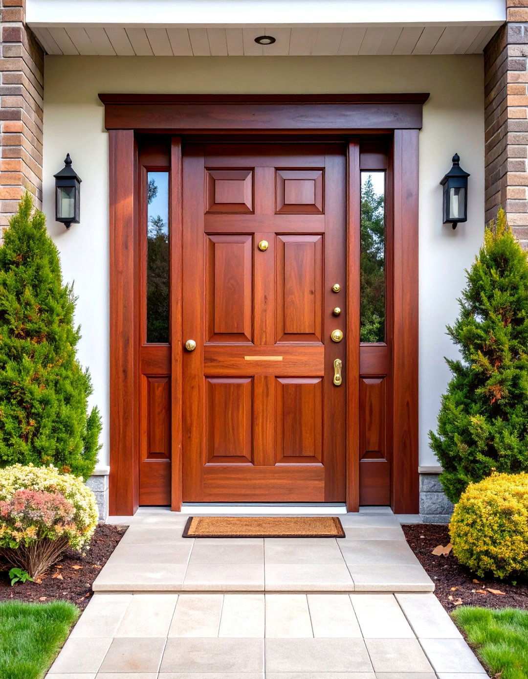 Rich Mahogany Stained Front Door - 24 Stained Front Door Ideas