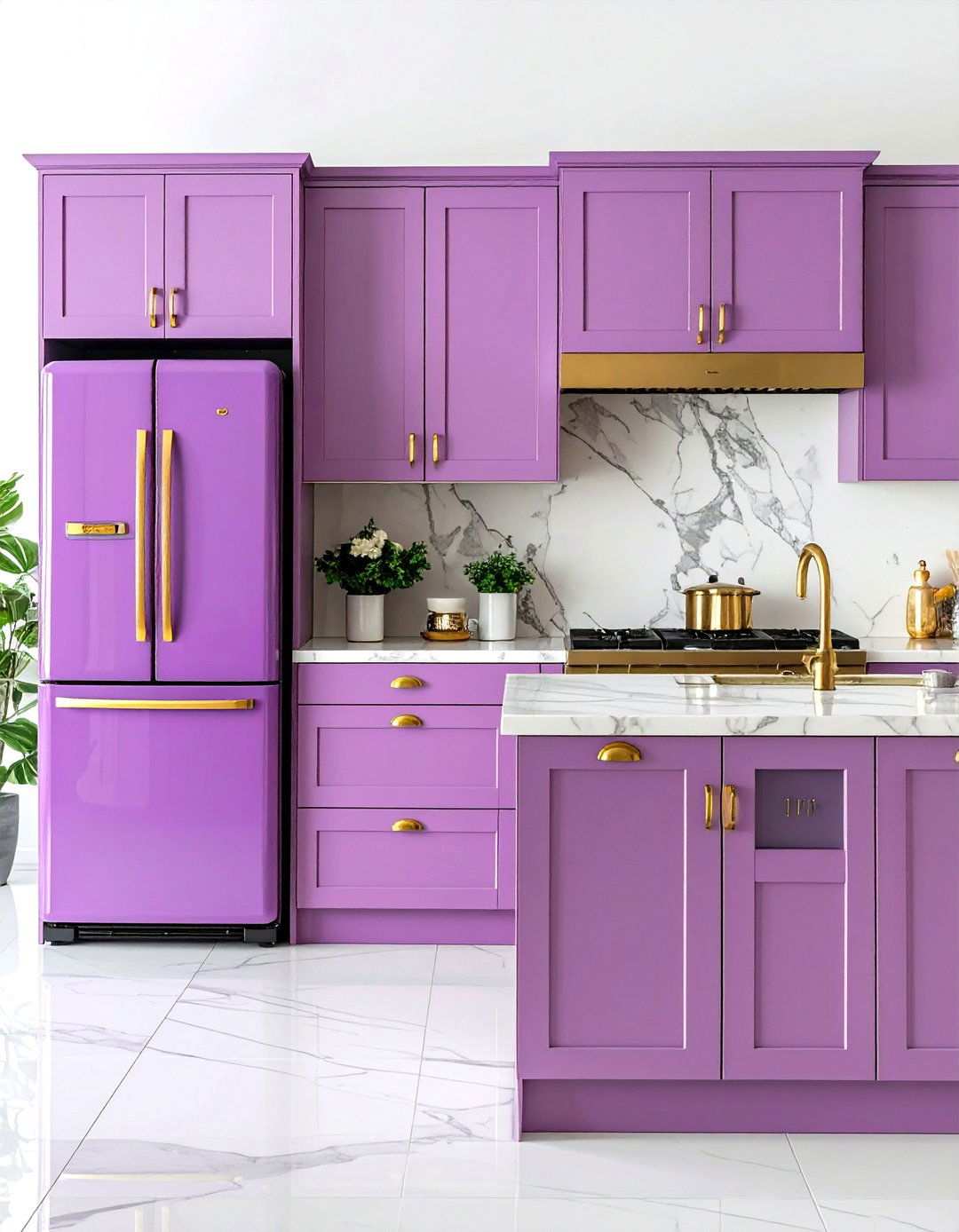 Rich Plum Purple Suites - 24 Kitchen With Colored Appliances Ideas