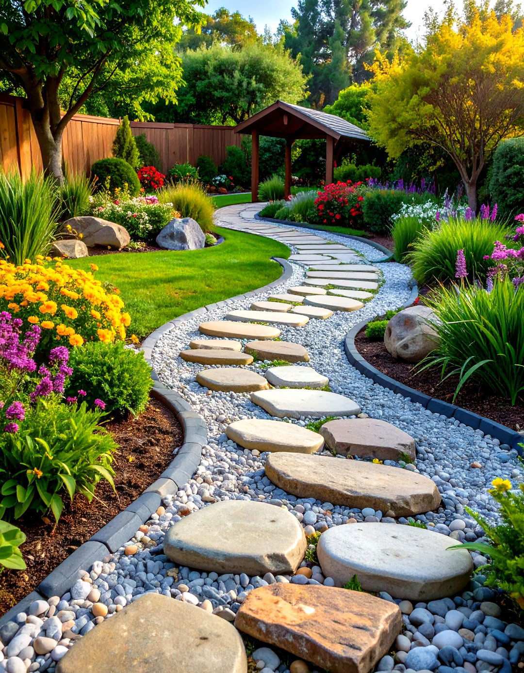 River Rock Pathway Systems - 24 Rock Landscaping Ideas