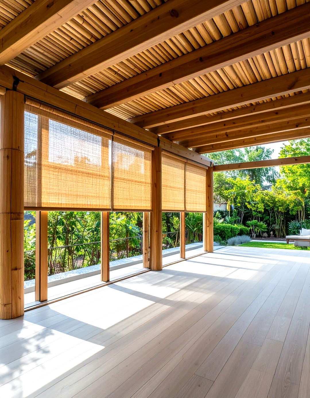 Roll Up Bamboo Shades - 24 Pergola Cover Ideas