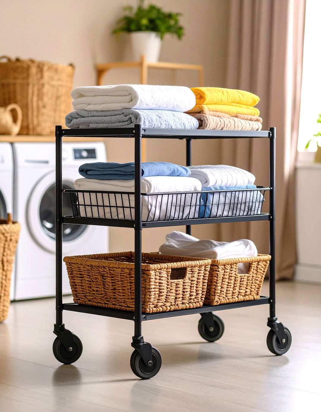 Rolling Cart Storage - 24 Laundry Room Storage Ideas