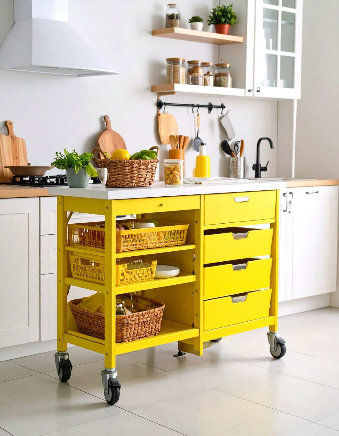 Rolling Kitchen Cart Organization - 24 Kitchen Sink Organization Ideas