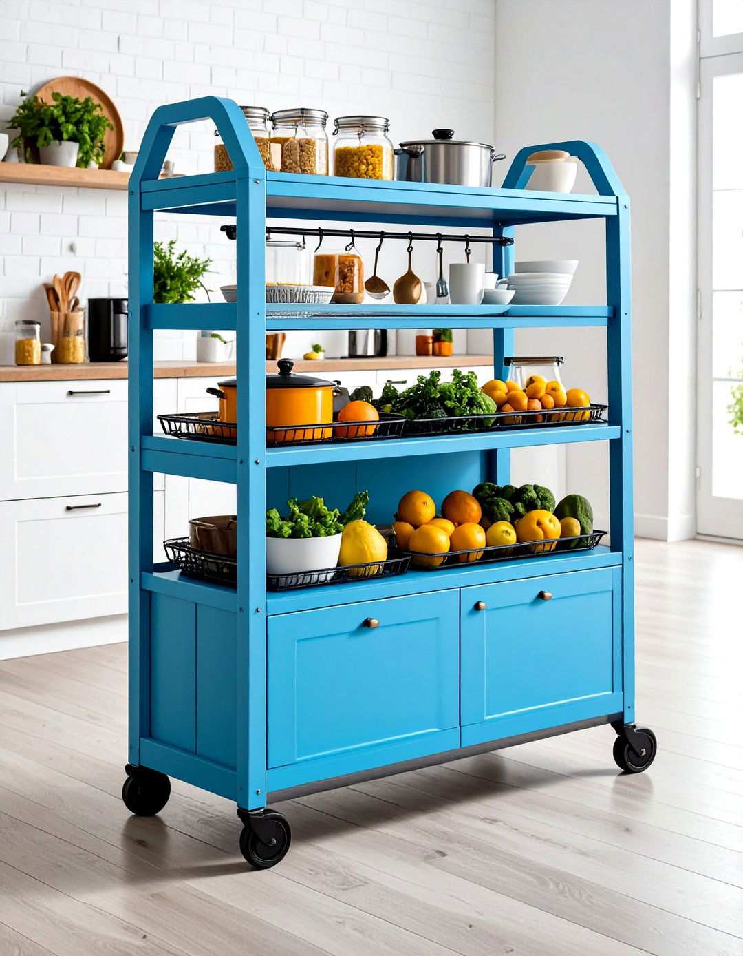 Rolling Kitchen Carts - 24 Pots and Pans Storage Ideas