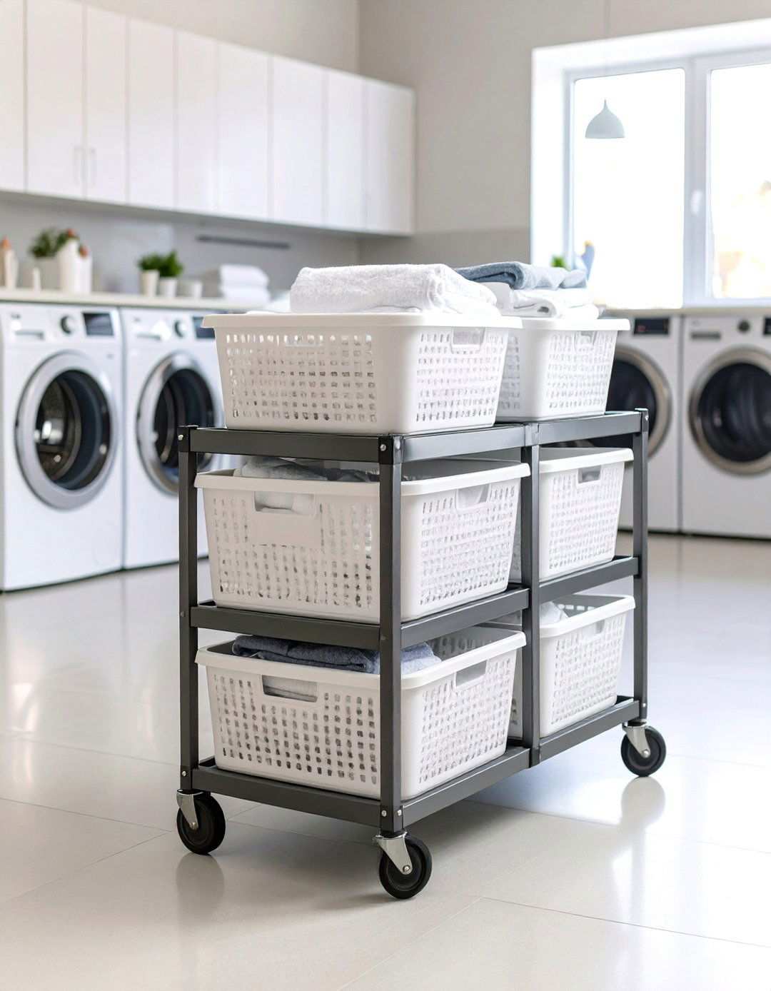Rolling Laundry Carts - 24 Laundry Basket Storage Ideas