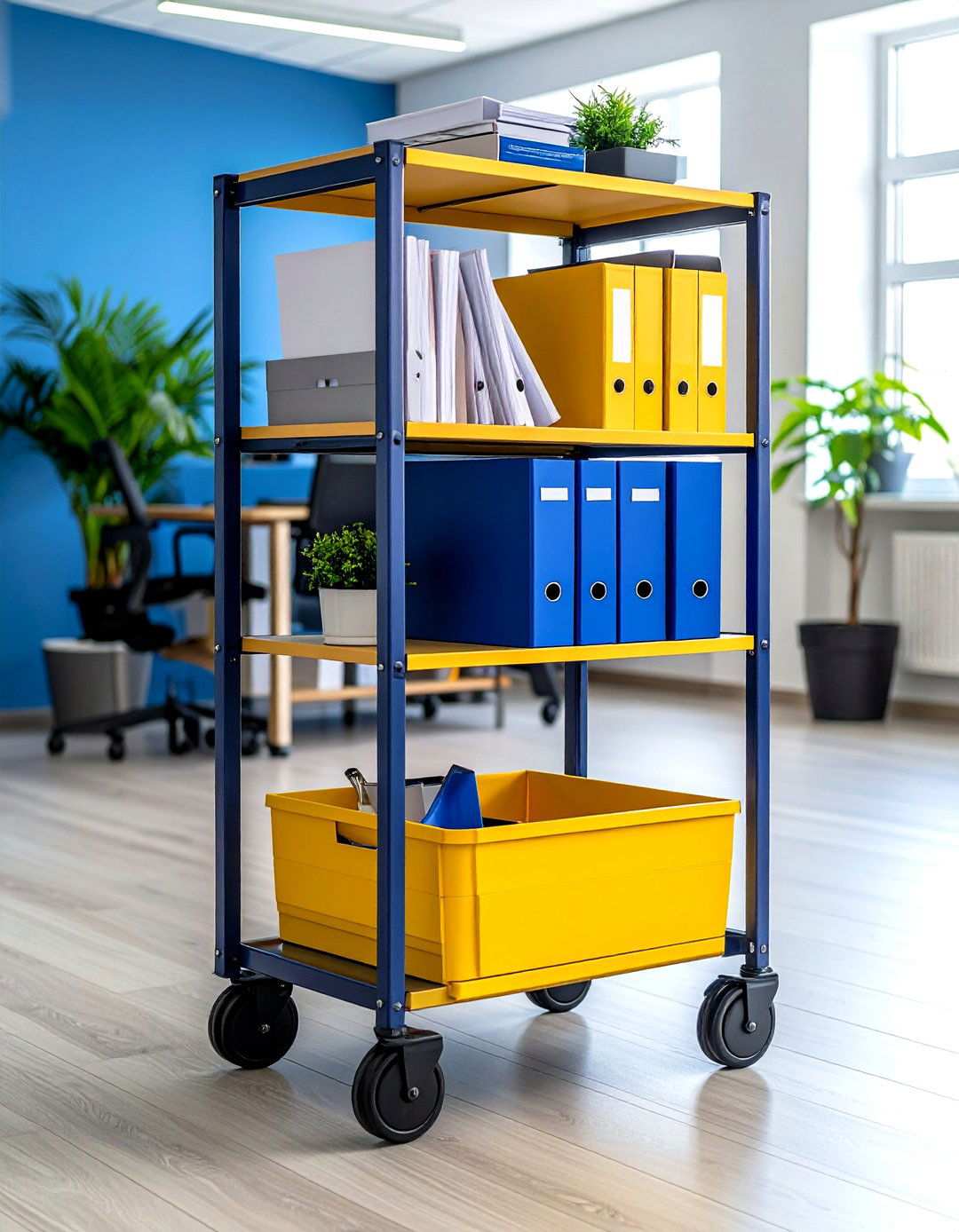 Rolling Mobile Office Carts - 24 Office Shelving Ideas