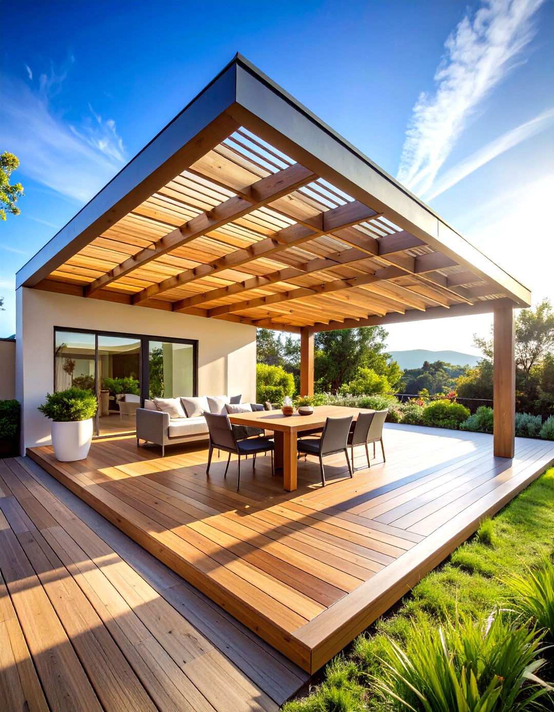 Roof Extension Coverage Design - 24 Mid-century Modern Patio Ideas