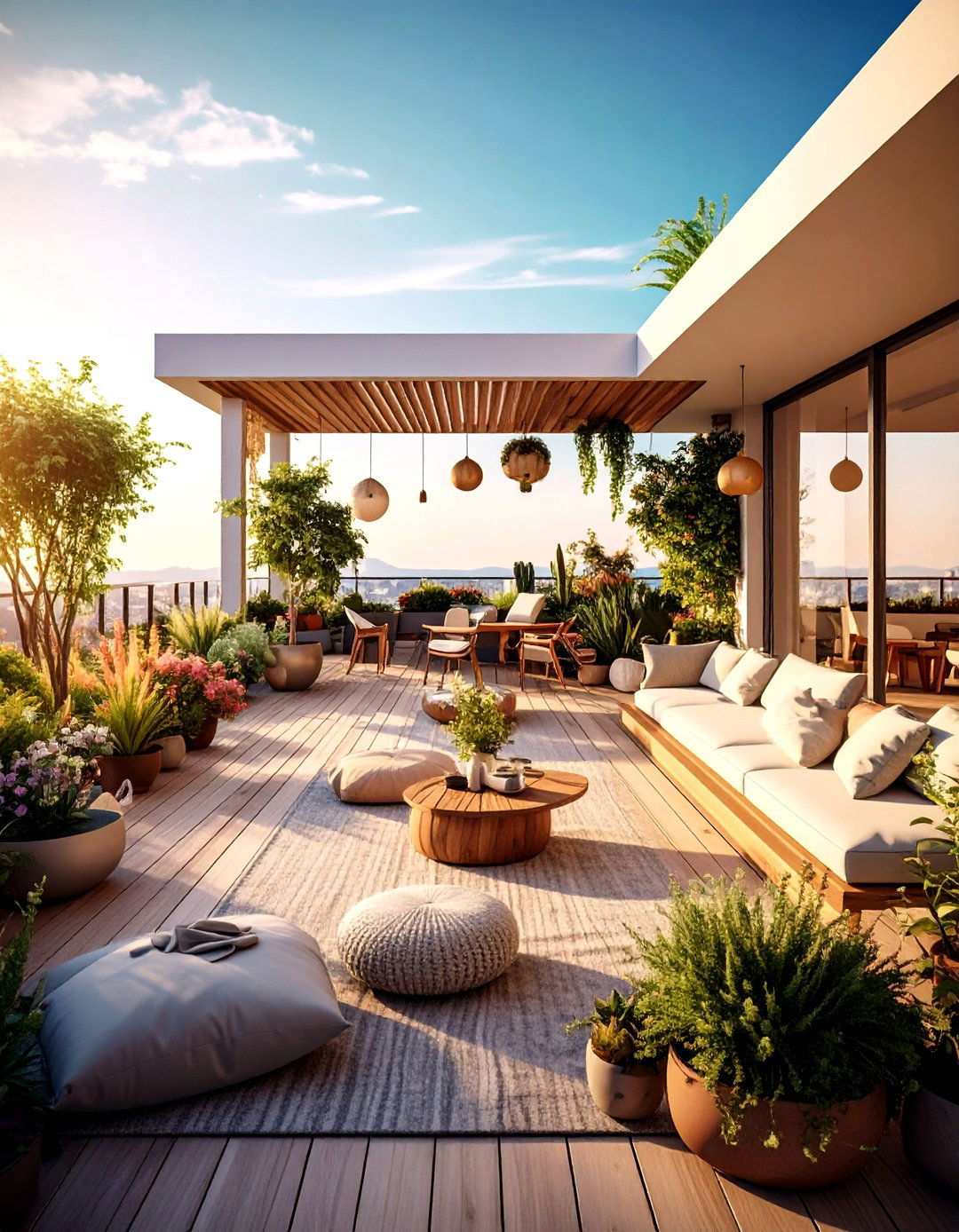 Rooftop Minimalist Zen Space - 24 Residential Rooftop Design Ideas