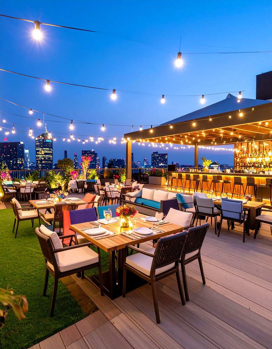 Rooftop Party Entertainment Deck - 24 Residential Rooftop Design Ideas