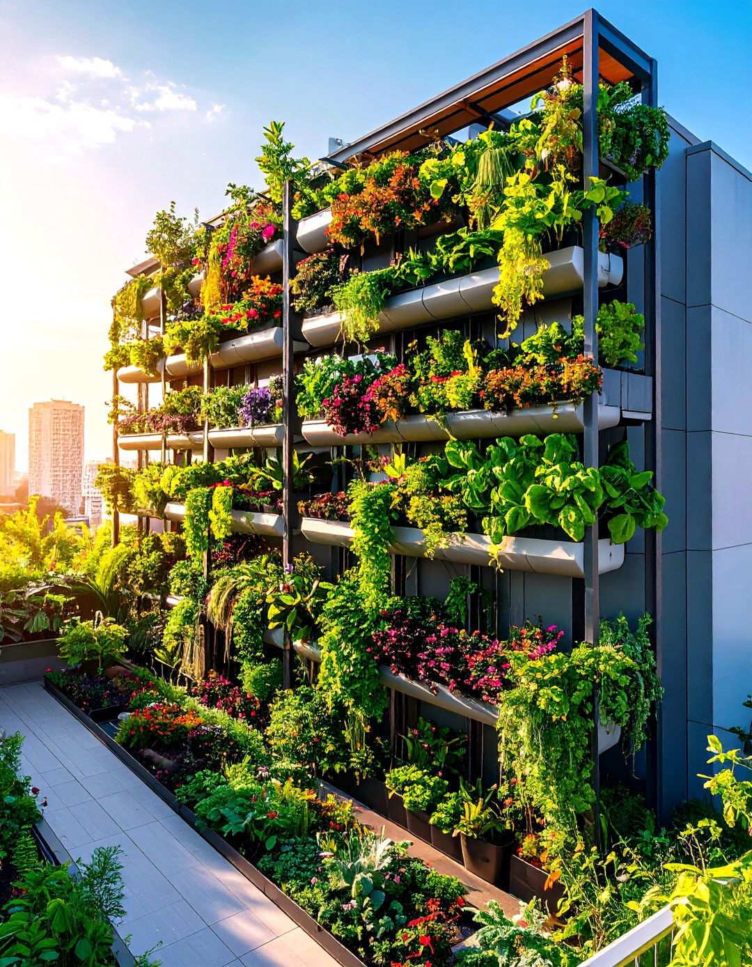 Rooftop Vertical Garden Wall - 24 Residential Rooftop Design Ideas